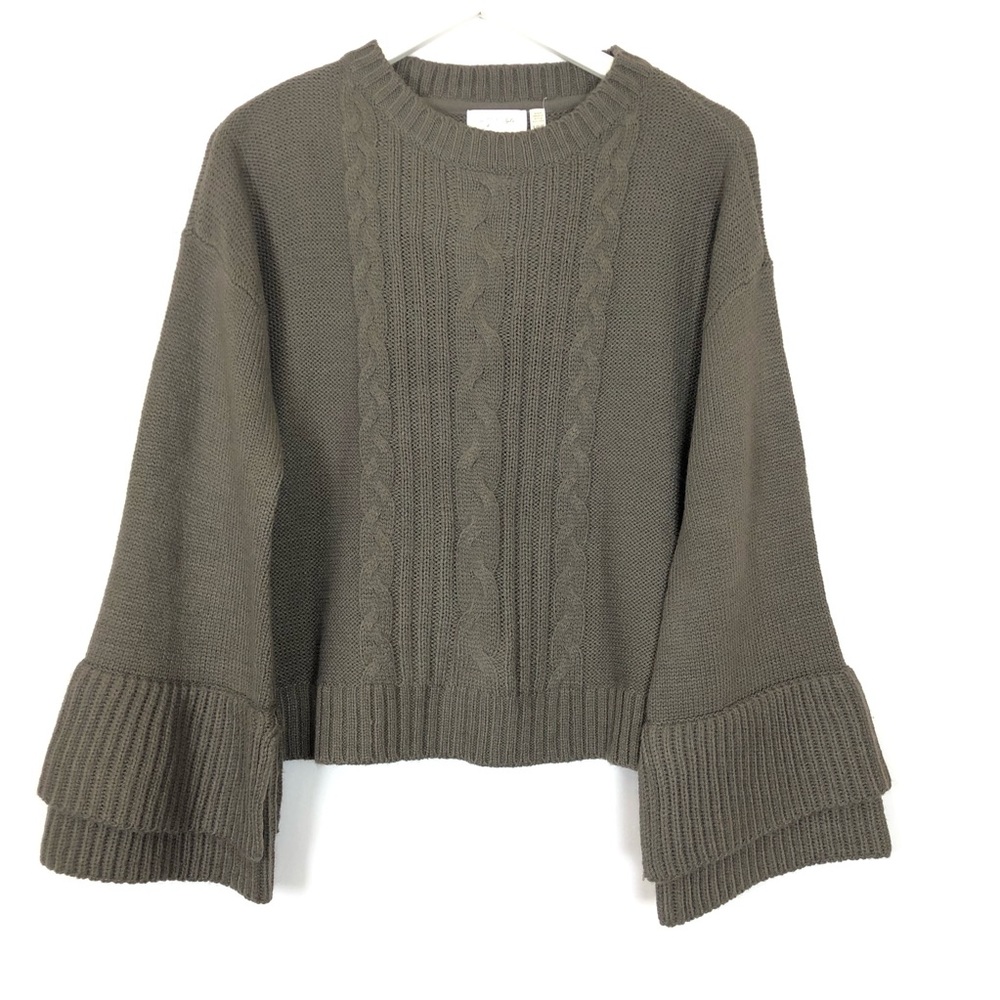 RD Styles | Bell Sleeve Cable Knit Sweater | Lg